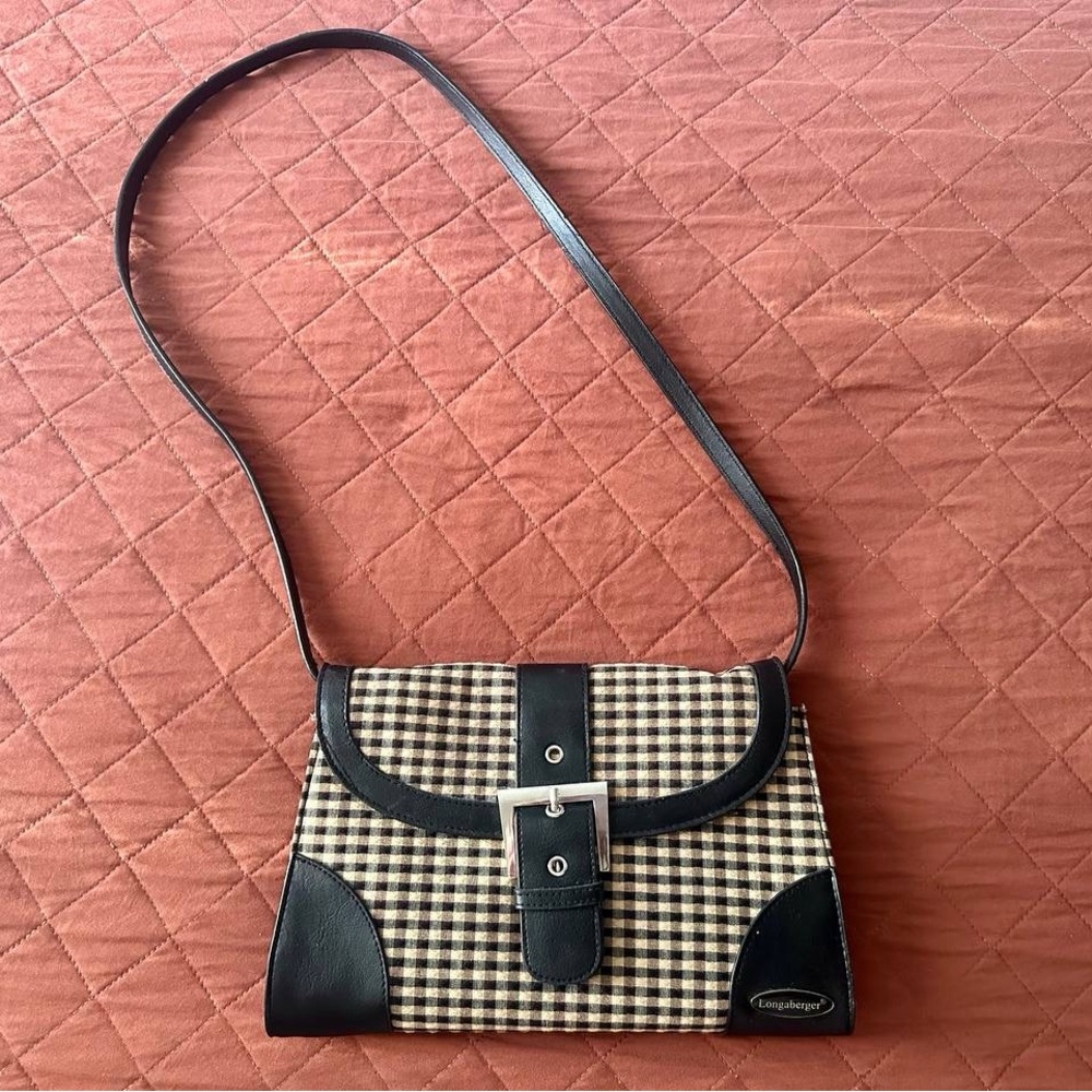Longaberger Purse (Retired) with Matching Card Case and Pouch - Black/Tan - Picture 3 of 4